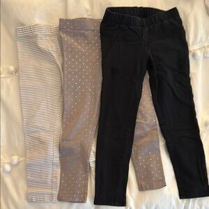 Stylish Kids Leggings Set - Black, Gray, and Cream